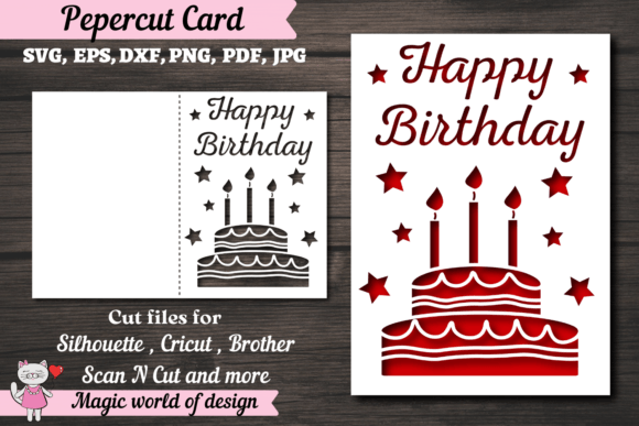 Happy Birthday Card & Papercut Templates for Any Celebration