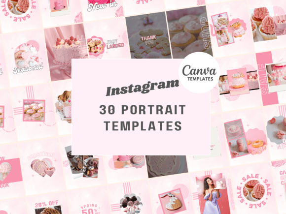 Pink Cloudy Instagram Canva Templates: Your Portrait Content Solution