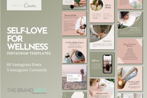 Self-love and Wellness Instagram Templates